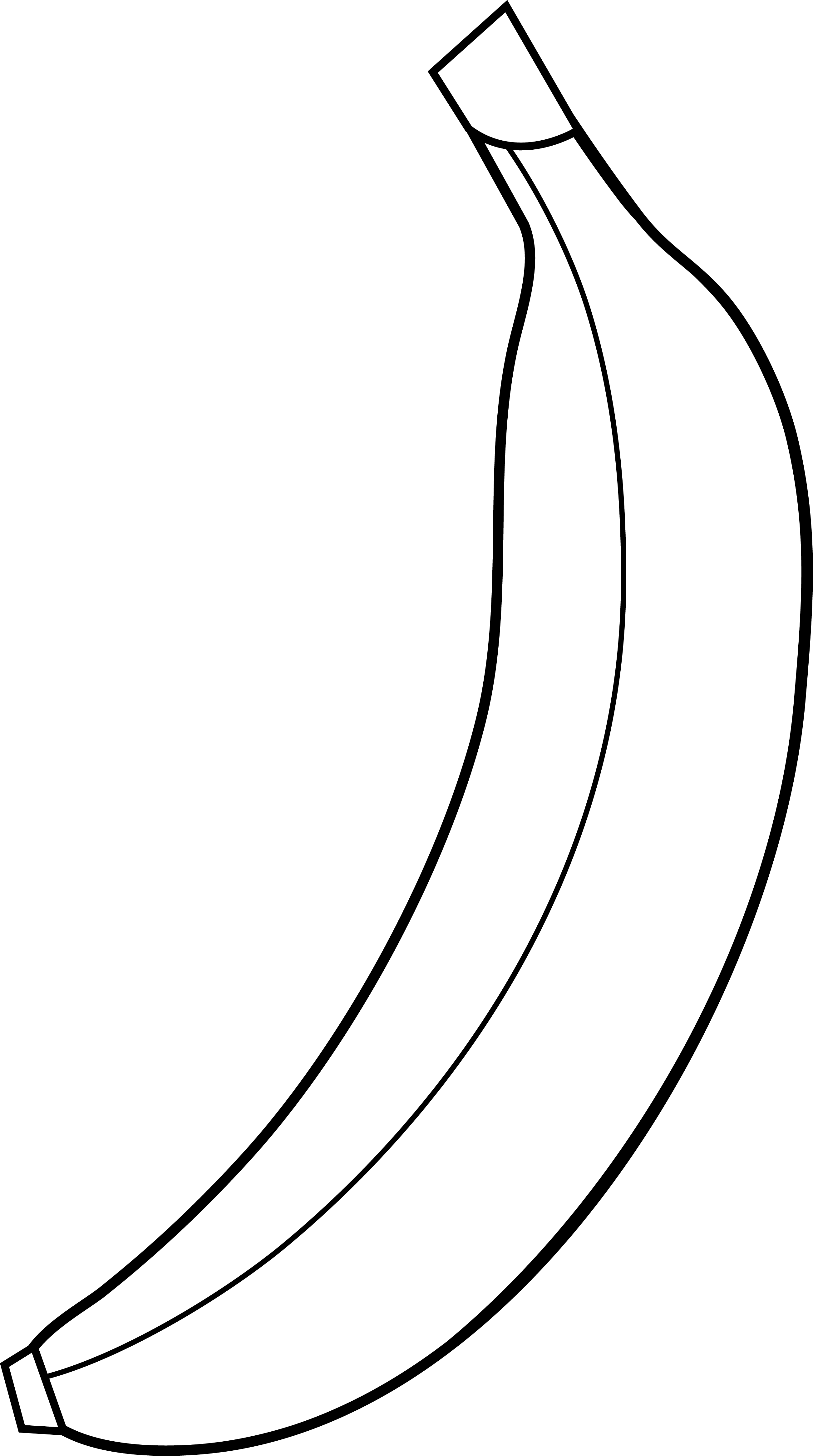 Banana Clip Art - White Banana Clipart (2604x4659)