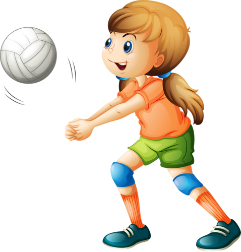 Personnages, Illustration, Individu, Personne, Gens - Girl Playing Volleyball Clipart (478x500)