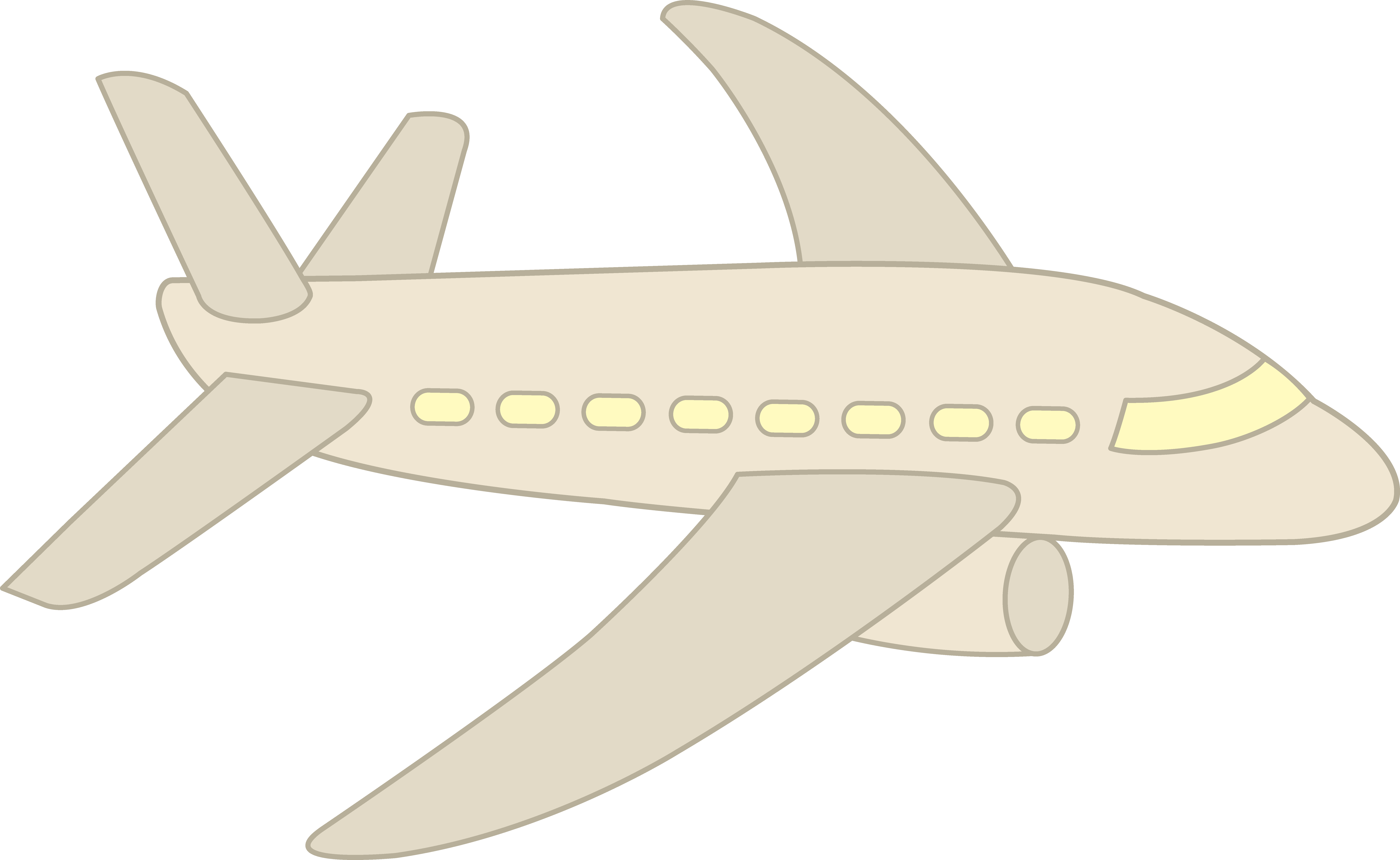 Clipart White Airplane Simple Free Clip - Clipart White Airplane Simple Free Clip (8994x5527)