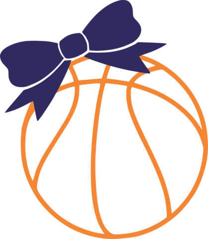 Basketball With Bow - Basketball Heart With A Bow (419x480)
