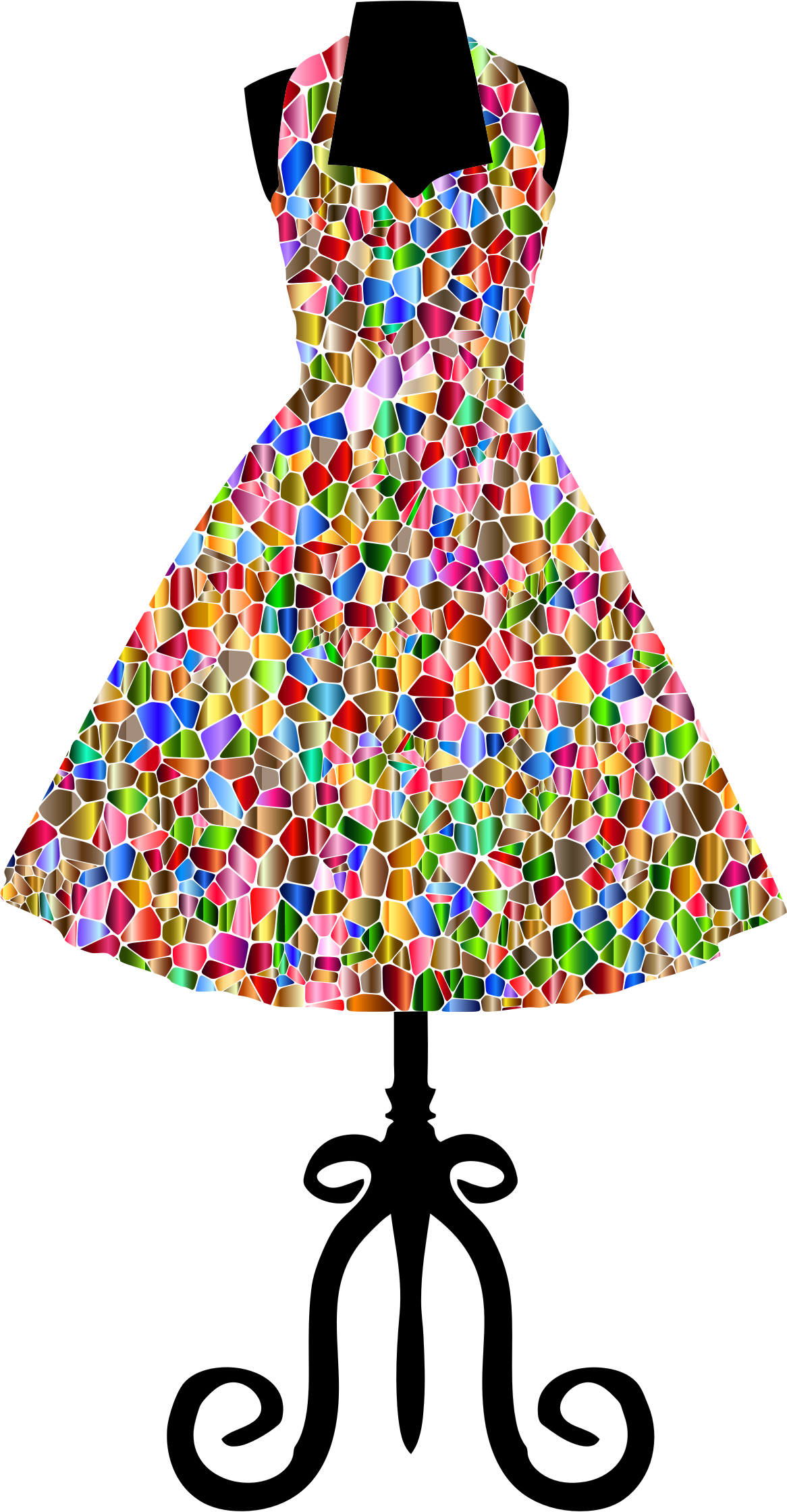 Tiled 1950s Vintage Dress - Vintage Dress Png (1166x2240)