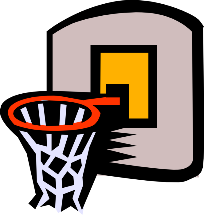 Vector Illustration Of Sport Of Basketball Game Net - Cartoon Basketball Hoop Transparent Background (664x700)
