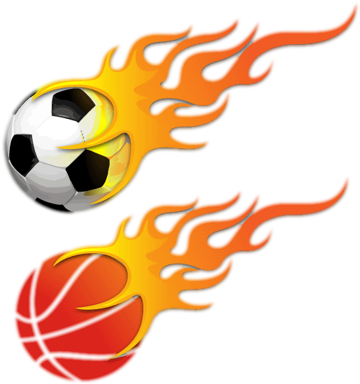 Basketball Clipart Png Orange - Ball With Fire Png (600x560)