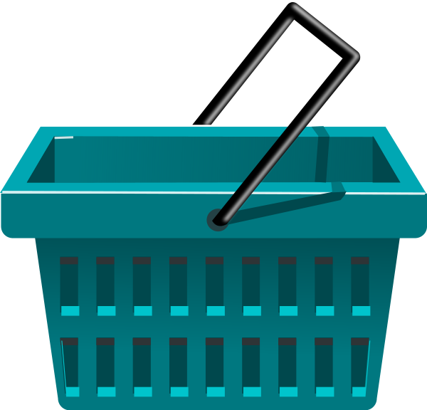 Blue Basket Png Clip Arts - Shopping Basket Clipart (600x576)