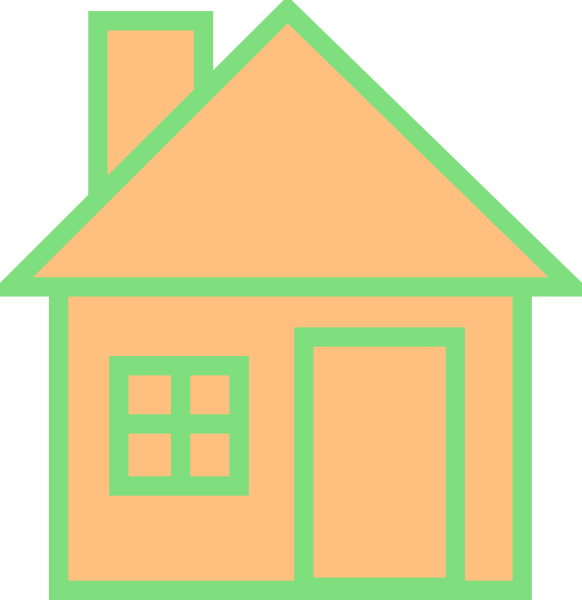 Orange House Clip Art - Hull House Clipart (582x600)