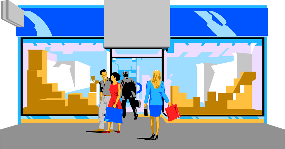 Store Cliparts Transparent - Mall Clipart Png (958x500)