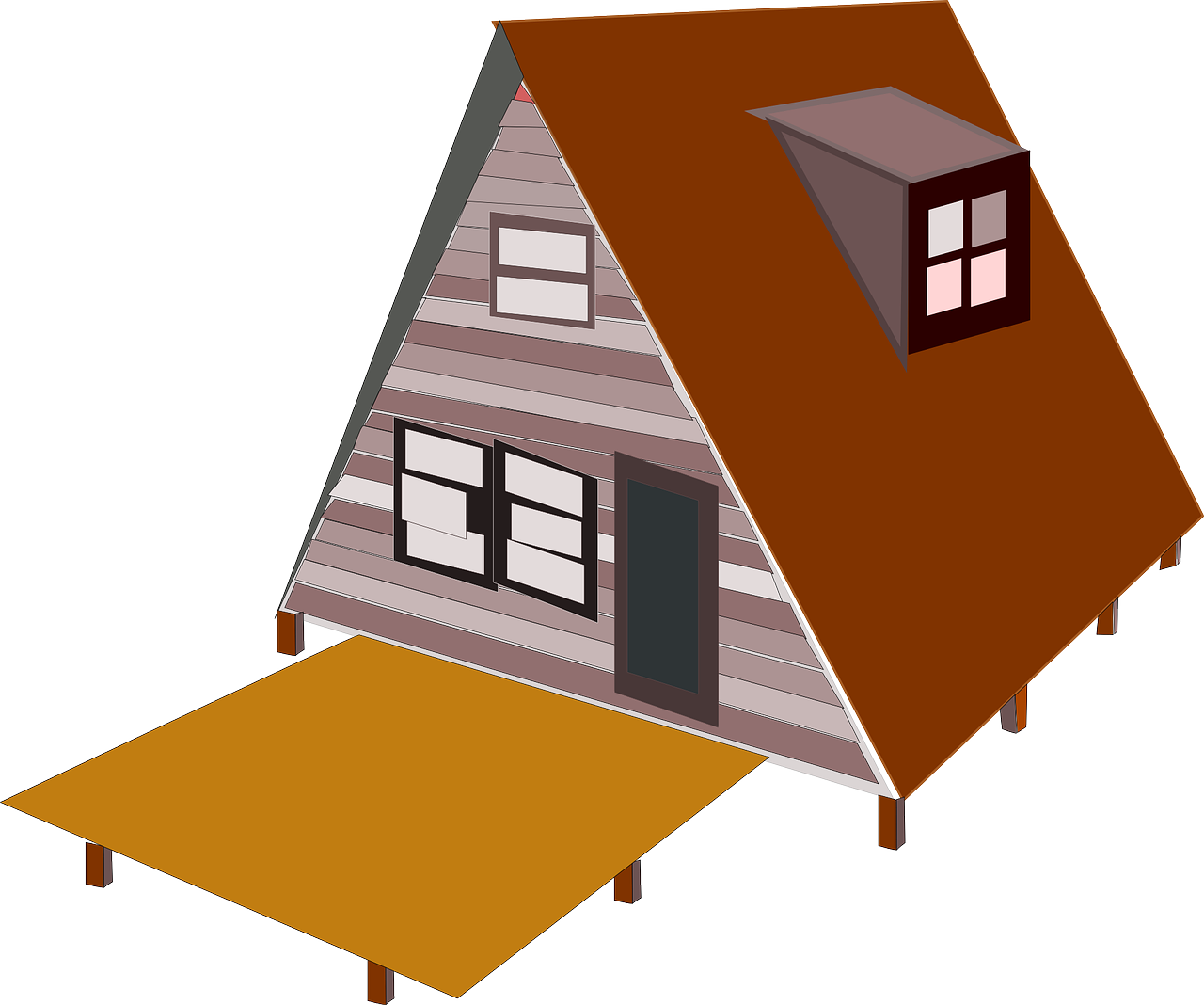 A Frame House Clip Art At Clker - Frame House Clipart (1280x1068)