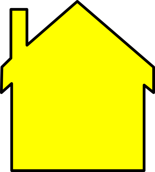 Yellow House Outline Clipart - Clip Art (540x598)