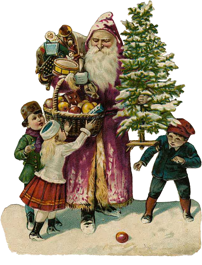 Vintage Victorian Christmas Die Cut Clip Art - Victorian Christmas Transparent Background (667x855)