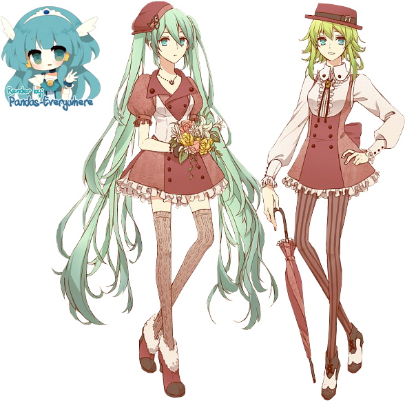 Miku Y Gumi - Luka And Gumi Render (600x600)