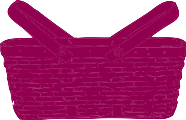 Pink Basket Cliparts - Clip Art Basket Pink (600x390)