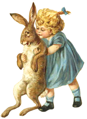 Free Vintage Easter Clip Art Easter Clip Art Child - Domestic Rabbit (314x413)
