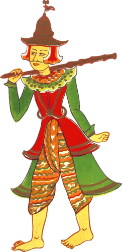 Vintage Myanmar Character Image - Myanmar Cartoon Character (243x500)