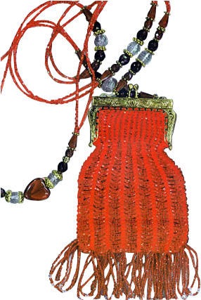 Vintage Beaded Purse Red With Fringe - Handbag (300x450)