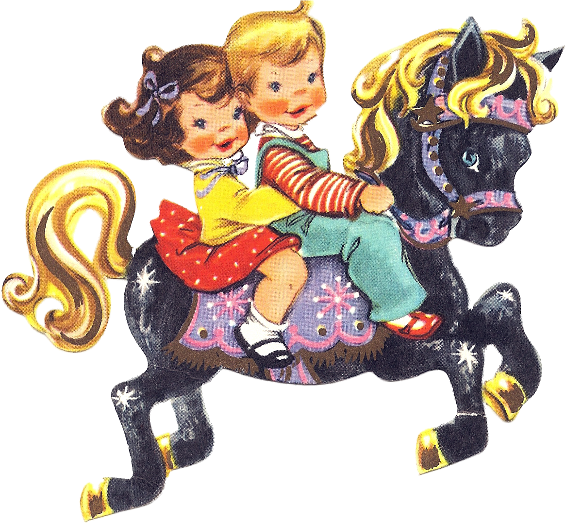 Vintage Images From Imagimeri's Blog - Child Carousel (1180x1084)