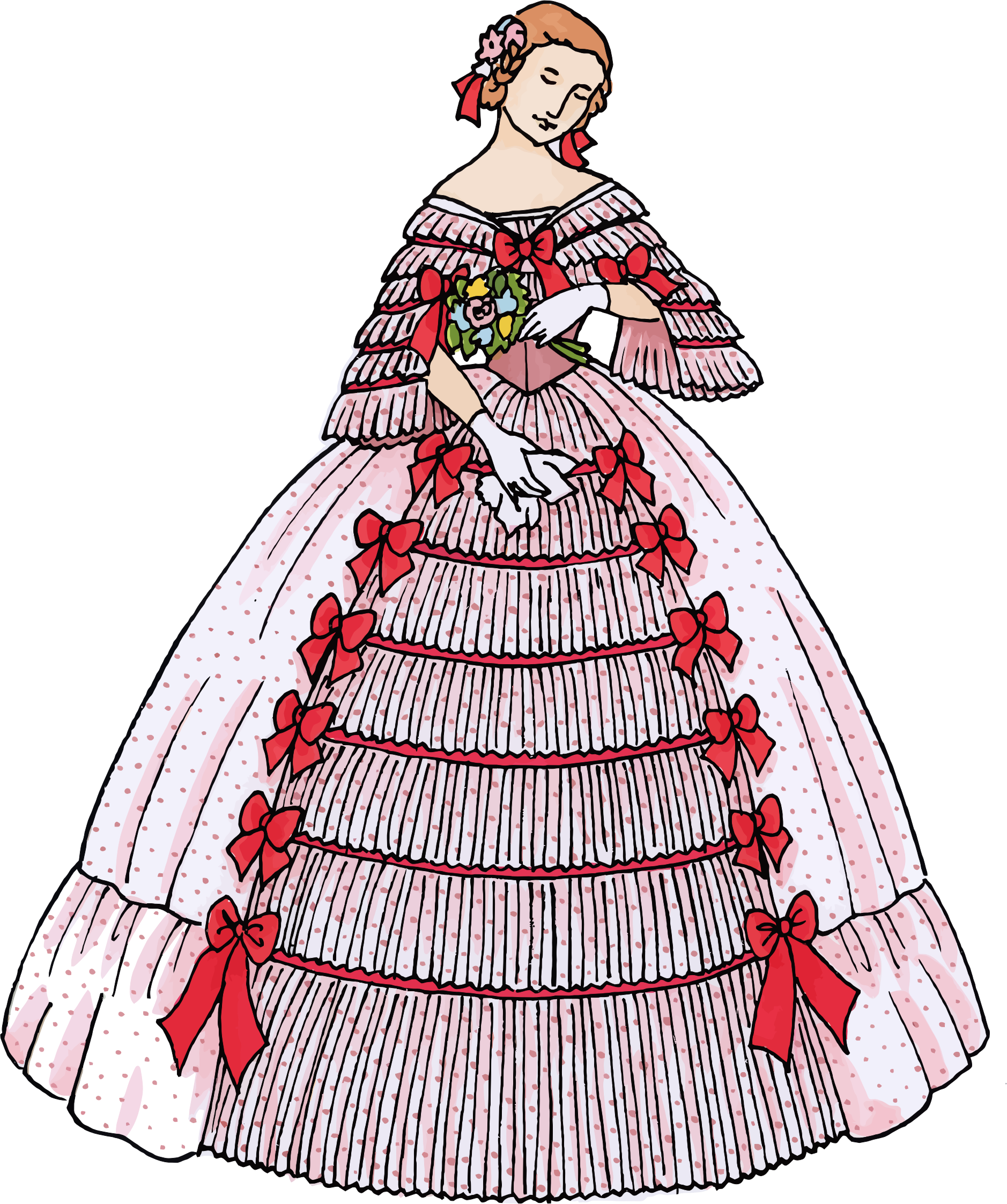 Vintage Woman's Ball Gown 2 - Dress (1878x2246)