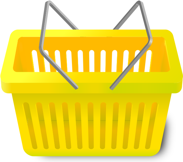 Shopping Cart Yellow - Vector Shopping Basket Png (600x530)