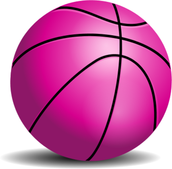 Pink Basketball Clipart - Green Basketball Free Clip Art (600x592)