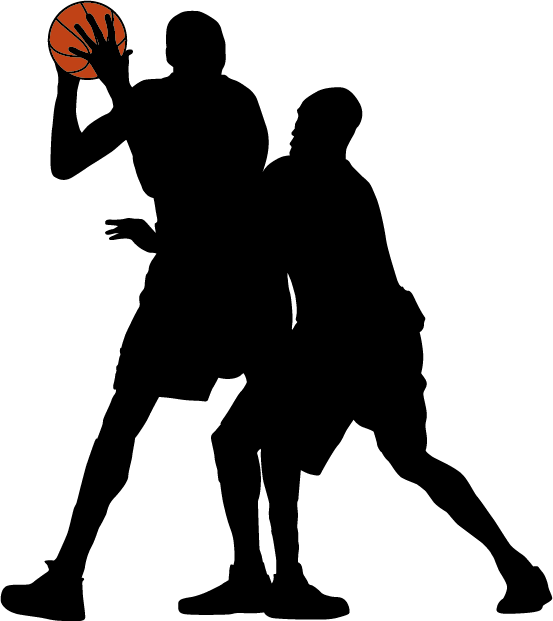 Kisspng Basketball Silhouette Sport Clip Art Cartoon - Basketball Silhouettes Clipart (553x621)