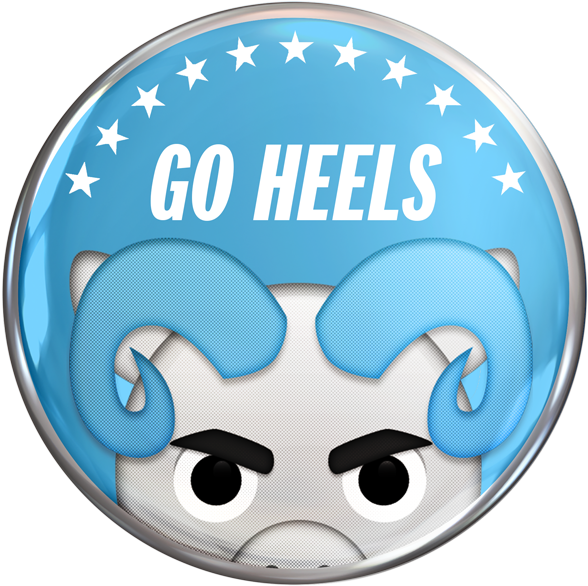 2016 Ncaa Tournament Campaign Buttons - Unc Tar Heels Emoji (600x600)