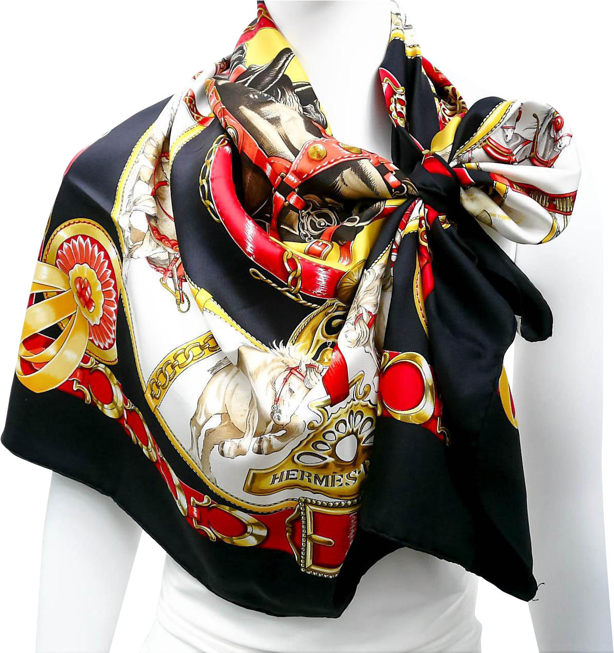Vintage Hermes Silk Scarf Chevaux De Trait With Box - Scarf (1275x1275)