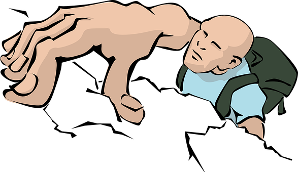 Rock Climbing Climber Via Ferrata Handhold - Rock Climber Clipart (587x340)