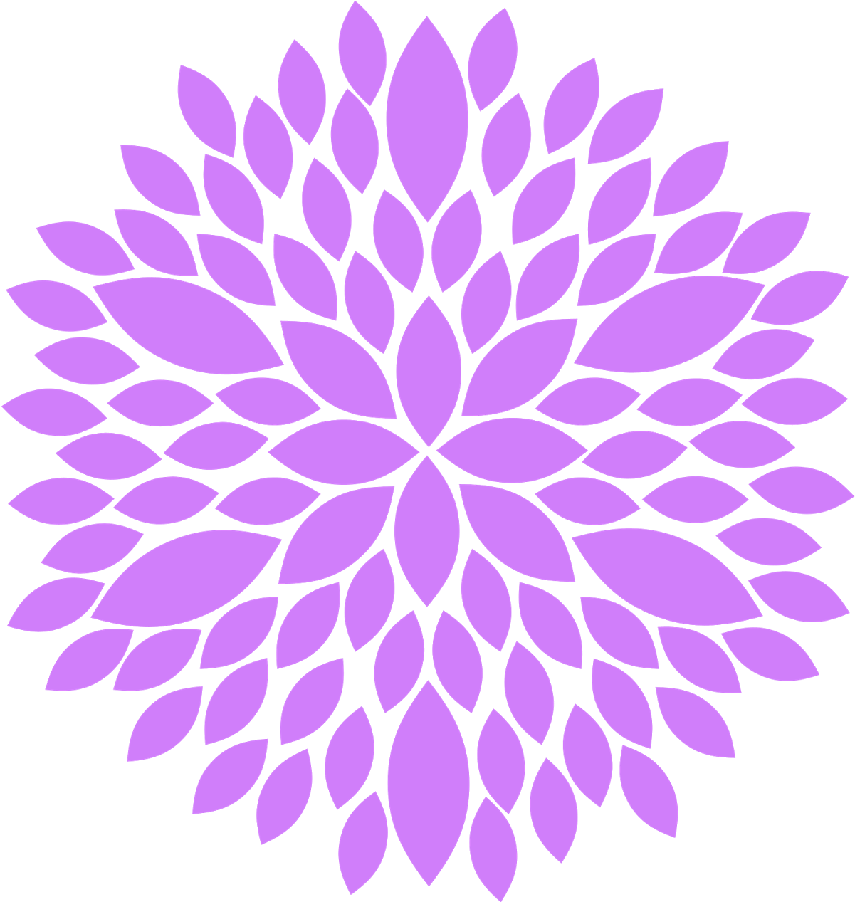 Purple Flower Clip Art Image - Dahlia Flower Clip Art (1600x1523)