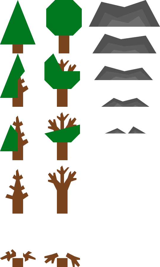 Trees Mountains Icons Clip Art At Clkercom Vector - Minimal Sprite (1440x2400)