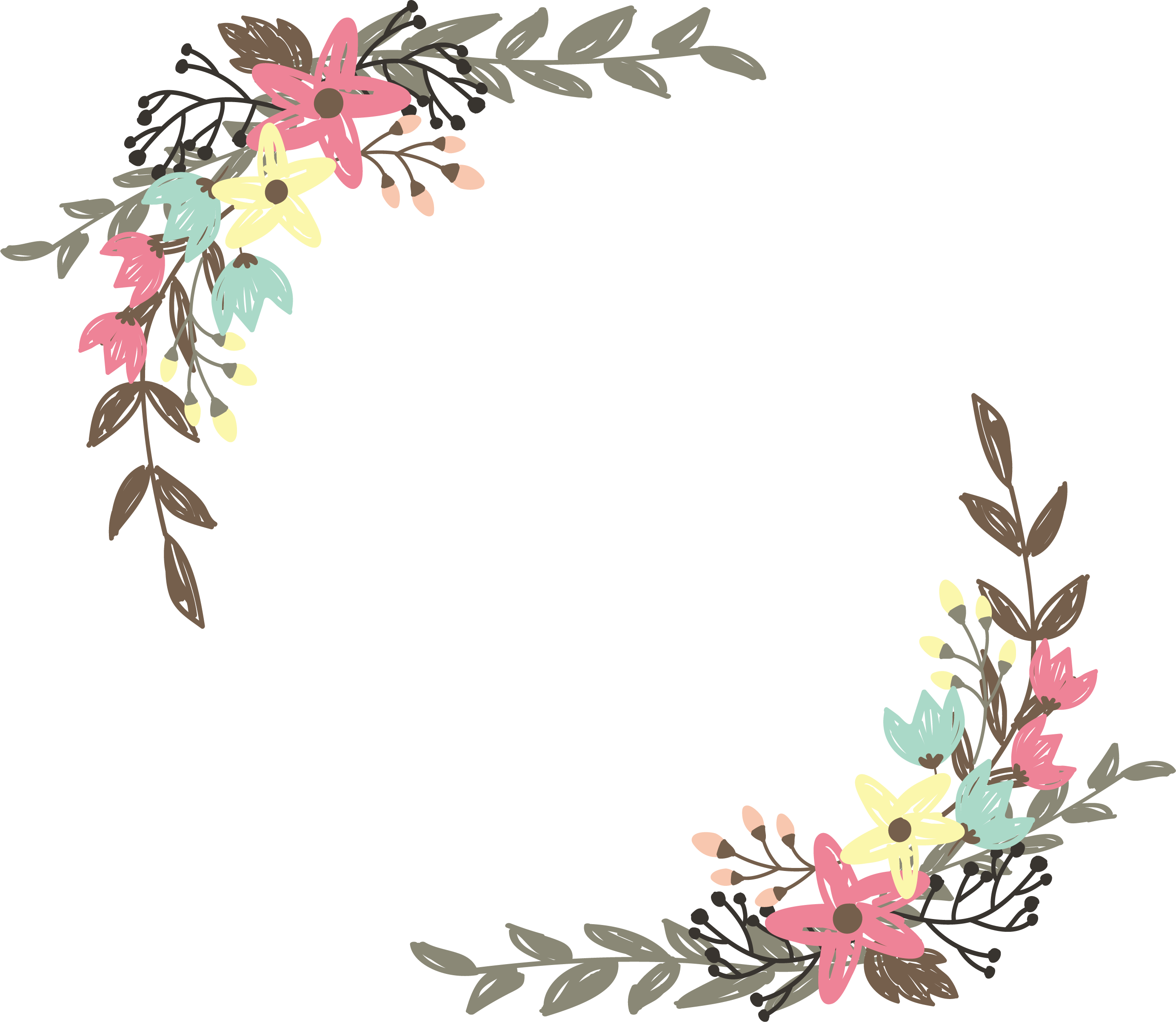 Border Flowers Wildflower Clip Art - Flower Border Vector Png (2764x2402)