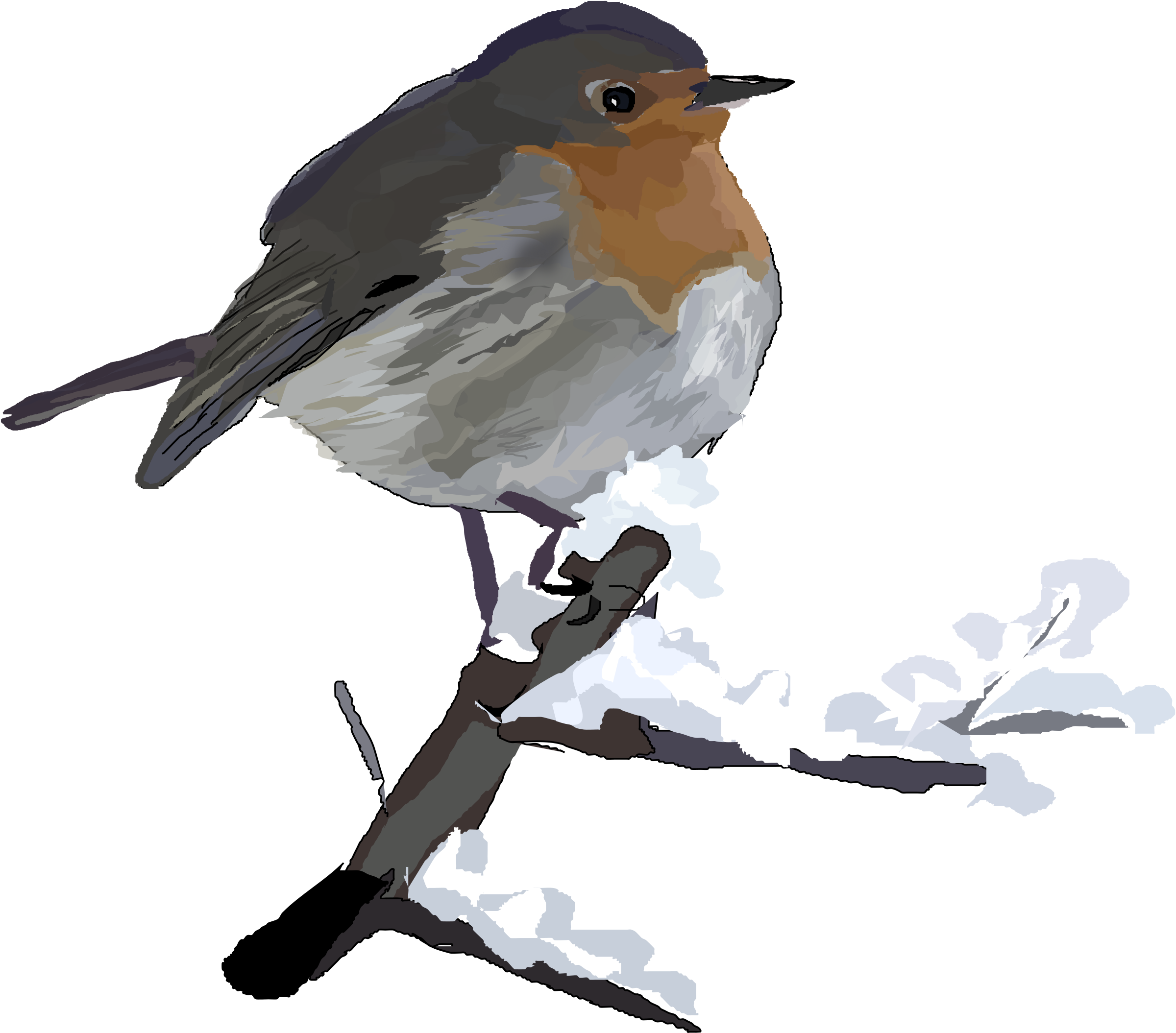 Robin Clipart Transparent - Christmas Robin Clip Art (2400x2109)