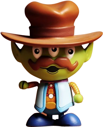 Cowboy Alien Cosbaby 3 Figure Series - Alien Toy Story Cowboy (383x460)