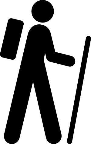 Related Hiking Clipart Transparent - Hiker Clipart Black And White (300x473)