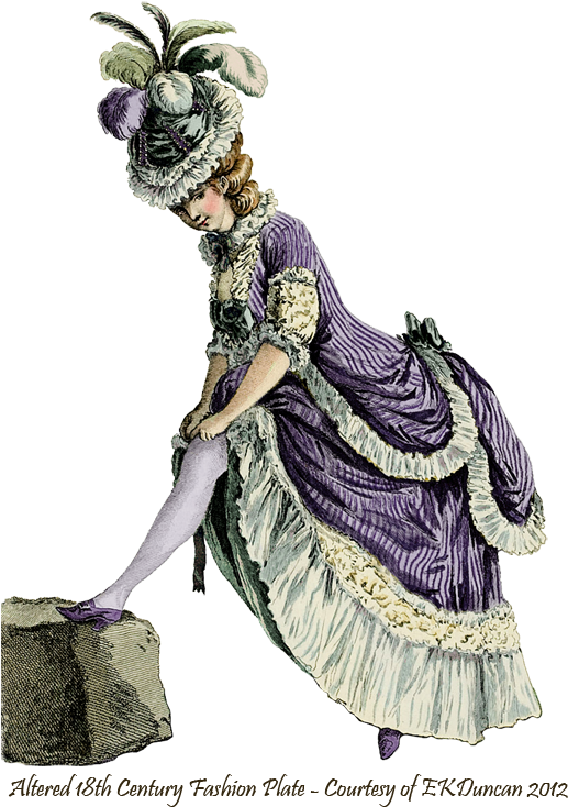 Ekd - Purple Version - Giclee Painting: Le Clerc's Lady Pulling Up Her Stocking, (520x750)