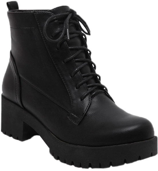 Store Zaful Women Black Shoes Lace-up Chunky Heel Short - Timberland Pro Traditional Safety Boots (600x798)