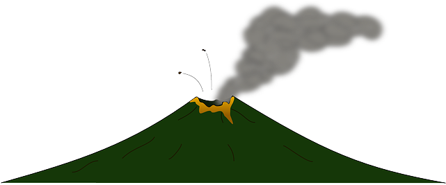 Volcano Clip Art Free - Volcano Vector Png (640x320)