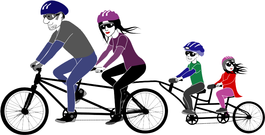 Cycling Png Picture - Clip Art Tandem Bicycle (862x445)