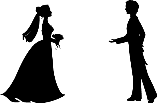 Bride Clipart - Groom Silhouette (549x360)