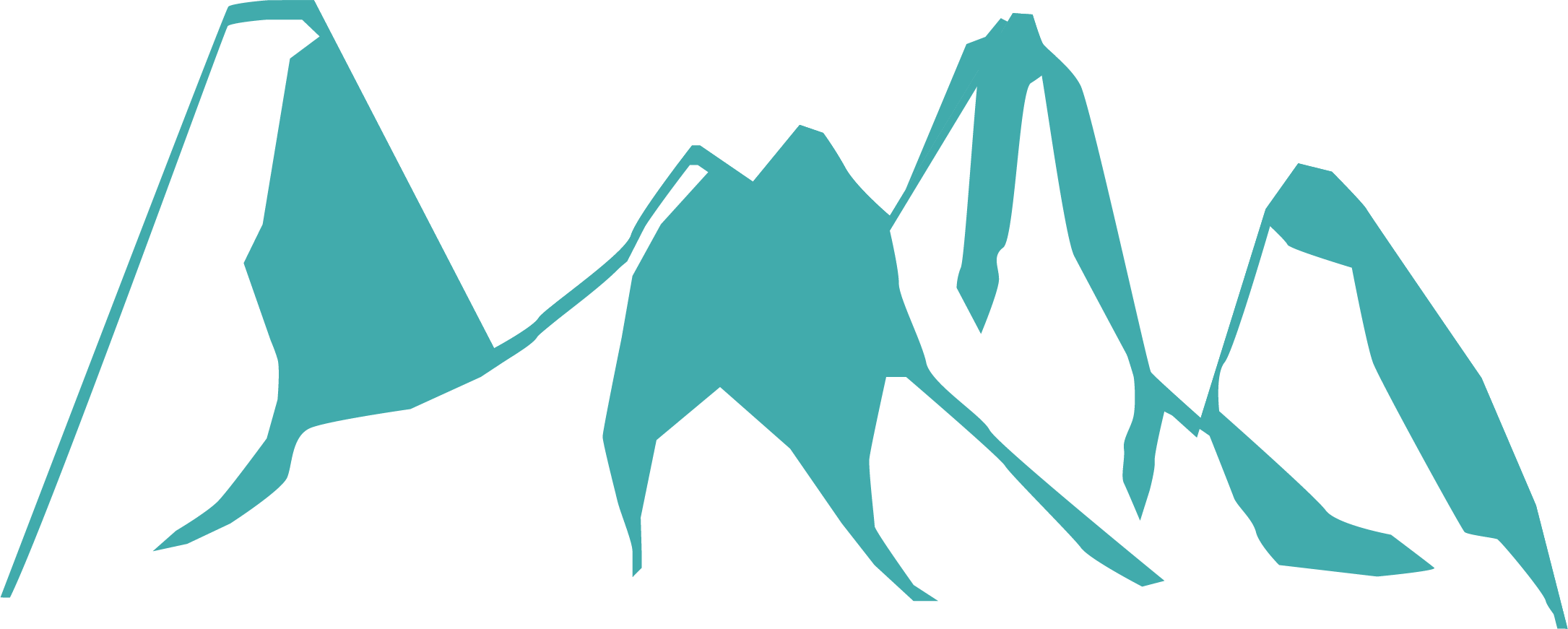 Beautiful Mountain Drawing Silhouette - Mountain Vector Free Download (2171x871)