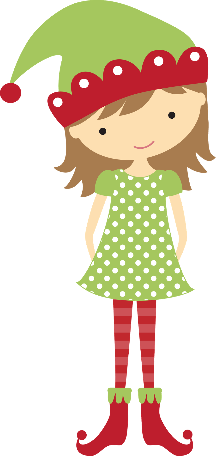 Christmas Girl Elf Clip Art - Christmas Elf Girl Clip Art (900x1899)