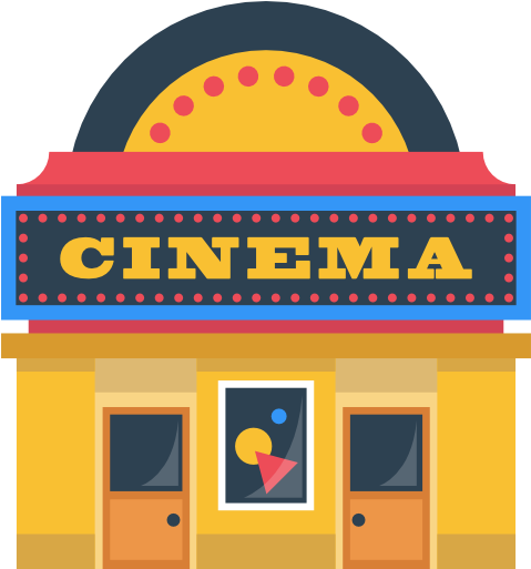 Technology, Movie, Film, Buildings, Cinema, Building - Cartoon Movie  Theater Png - (512x512) Png Clipart Download