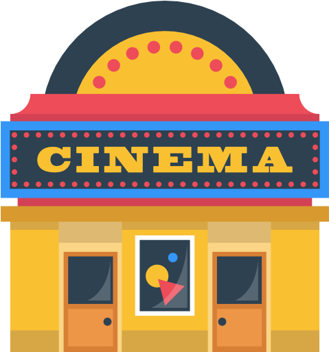 Technology, Movie, Film, Buildings, Cinema, Building - Cartoon Movie Theater Png (512x512)