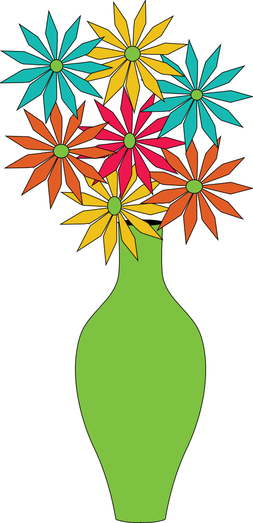 Vase Of Flowers Clip Art - Flowers In Vase Clip Art (512x1058)