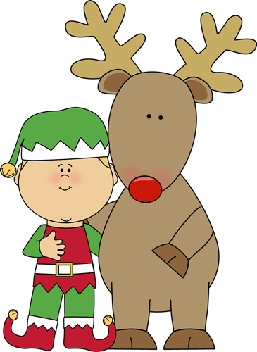 Elf And Reindeer Clip Art - Reindeer Job Application (365x500)