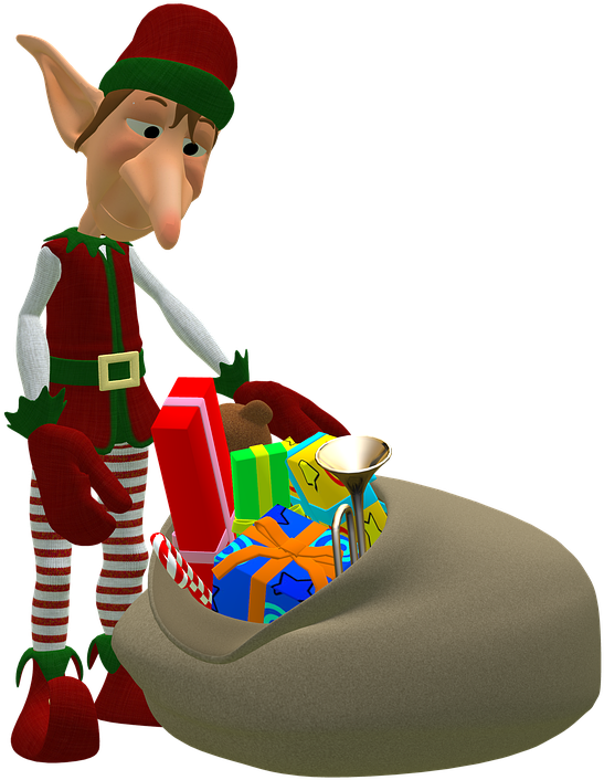 Christmas Elf Clipart 15, - Transparent Christmas Gift Bags (576x720)