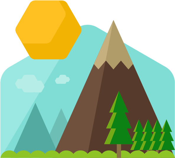 Mountain Flat Skyblue Icon - Mountain Icon Png (600x600)
