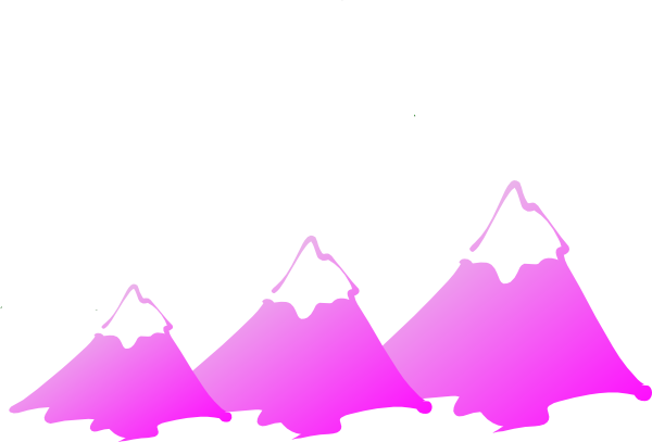 Three Mountain Peaks Purple Clip Art At Clker - Mountain Clip Art (600x407)