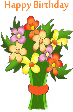 28 Collection Of Birthday Clipart Flowers - Free Happy Birthday Flowers Clip Art (348x490)
