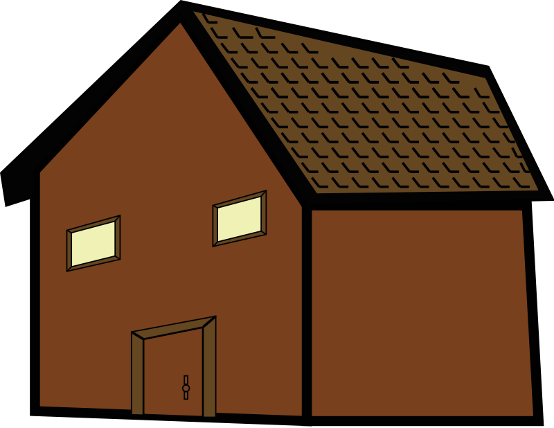 Cottage Clipart Simple House - Brown House Clip Art (800x618)