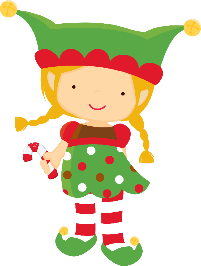 Free Christmas Elf Clipart - Girl Elf Clipart (682x900)