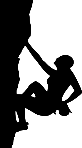 Rock Climbing Scene - Rock Climbing Silhouette Png (263x475)